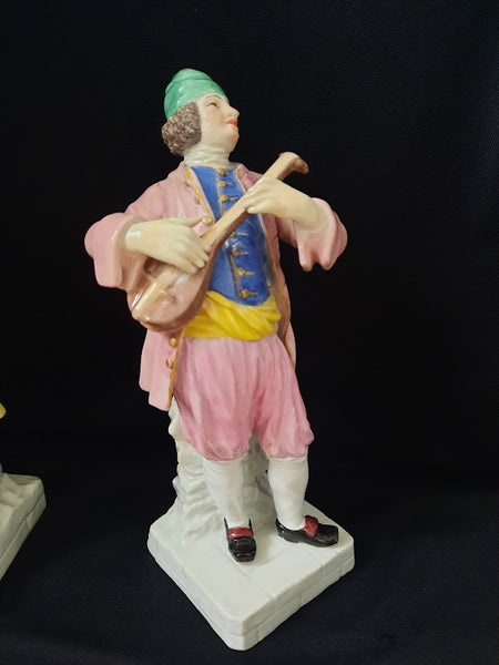 A Rare Pair of Meissen Greek Musicians, 1745-1750, Johann Friedrich Eberlien