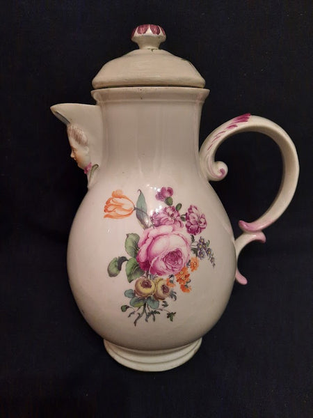 Ansbach Porcelain Floral Coffee Pot, circa 1760