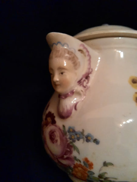 Ansbach Porcelain Floral Chocolate Pot, circa 1760