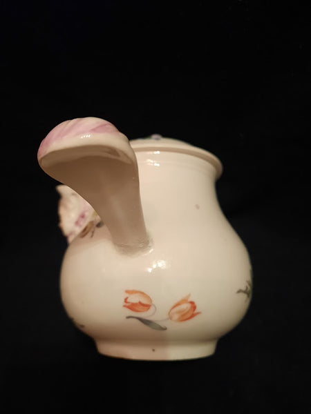 Ansbach Porcelain Floral Chocolate Pot, circa 1760