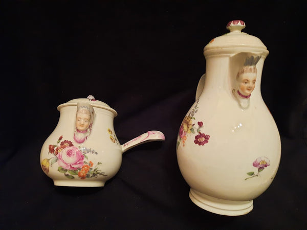 Ansbach Porcelain Floral Chocolate Pot, circa 1760