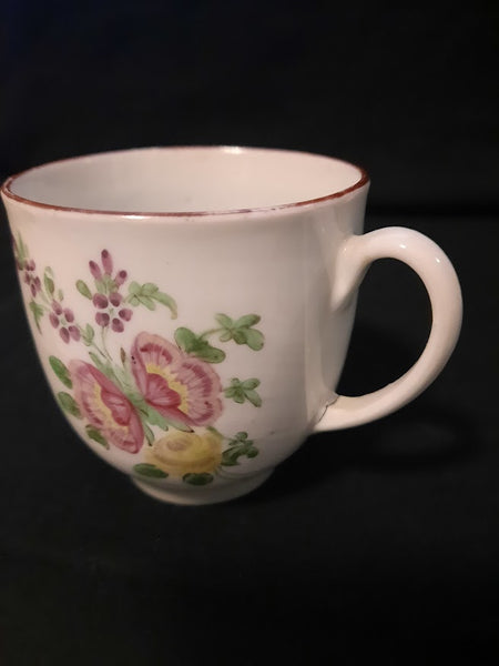 Champions Bristol Porcelain Floral Cup c 1770