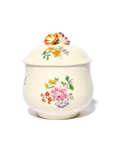 Chantilly Porcelain Floral Sugar Bowl and Cover, c.1750