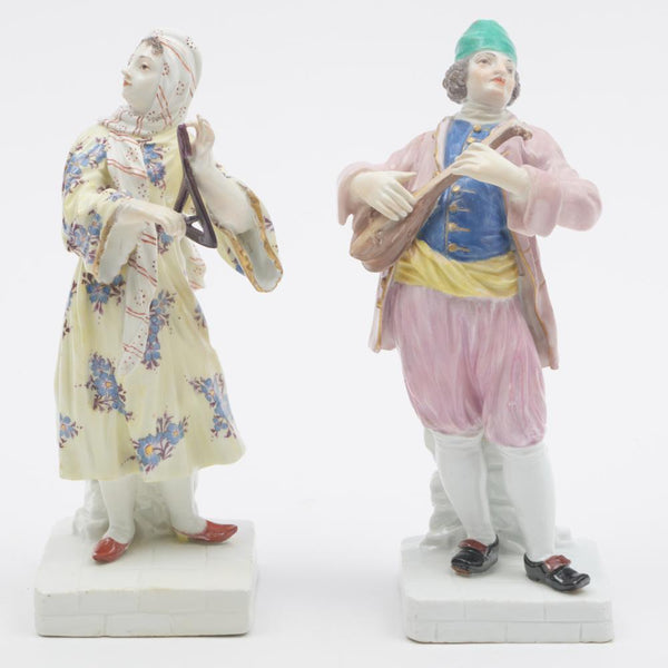 A Rare Pair of Meissen Greek Musicians, 1745-1750, Johann Friedrich Eberlien