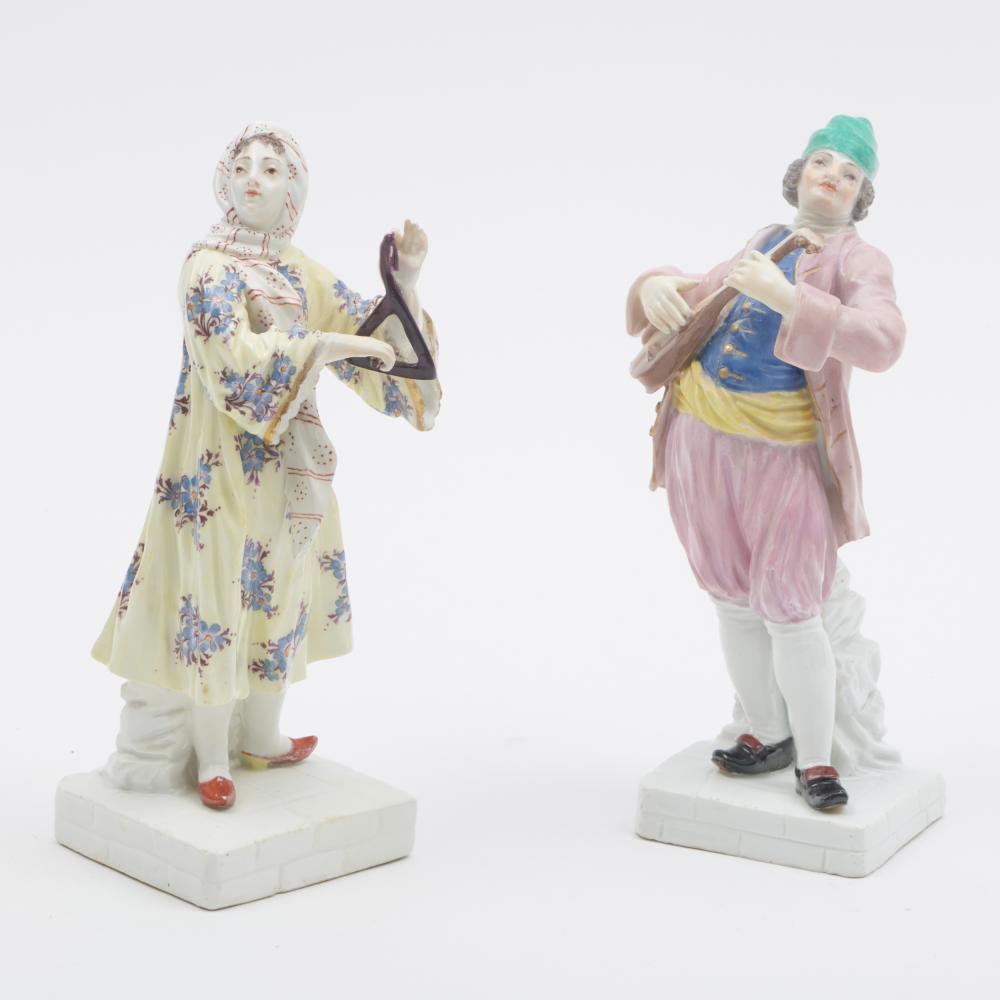 A Rare Pair of Meissen Greek Musicians, 1745-1750, Johann Friedrich Eberlien