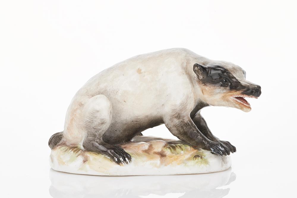 Meissen Figure of a Badger, Circa 1870