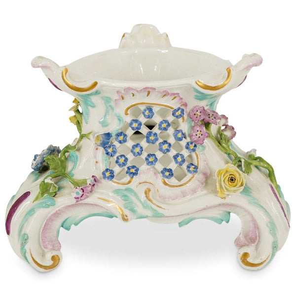 Meissen Porcelain Floral Encrusted Teapot Warmer, Dot Period, 1756 - 1773