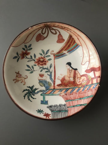 Meissen Porcelain , Dutch Decorated Saucer 1720, Dreher Johann Christoph Pietzch