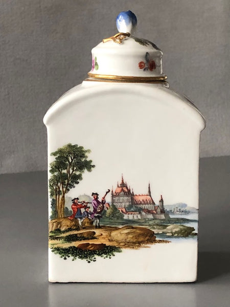 Boîte à Thé Scène Kauffahrtei En Porcelaine De Meissen 1740 