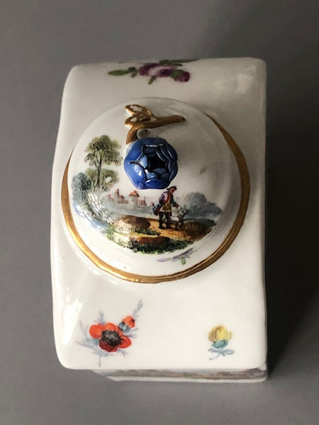 Meissen Porzellan Kauffahrtei Szene Teedose 1740 