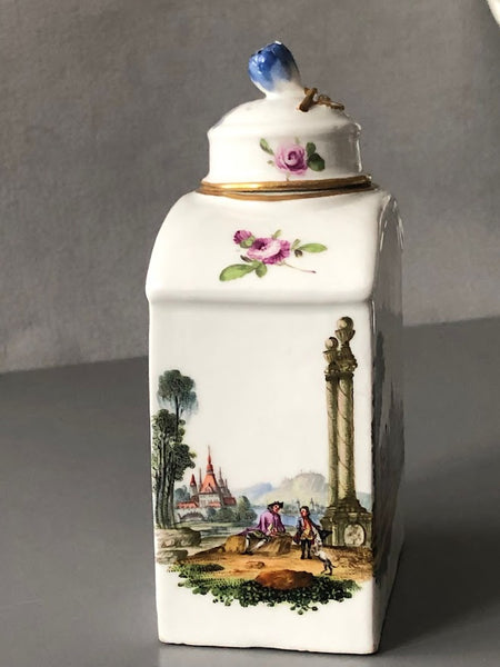 Meissen Porcelain Kauffahrtei Scene Tea Caddy 1740