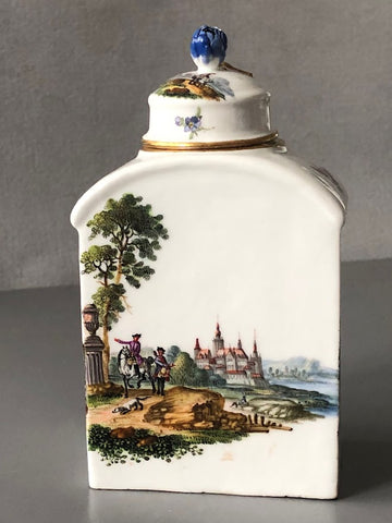 Boîte à Thé Scène Kauffahrtei En Porcelaine De Meissen 1740 