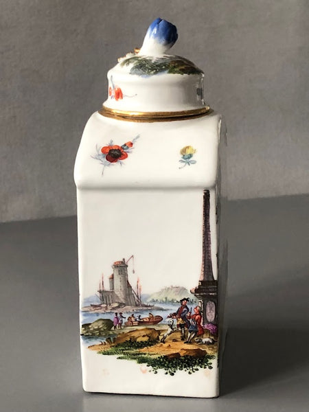 Meissen Porcelain Kauffahrtei Scene Tea Caddy 1740