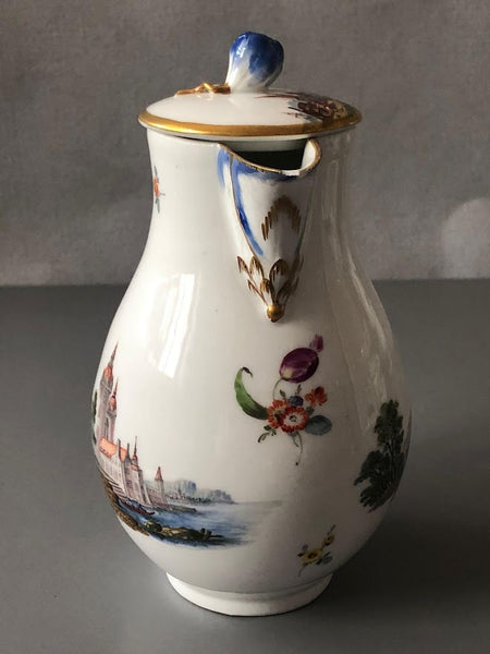 Bouillotte Scène Kauffahrtei En Porcelaine De Meissen (Période Dot 1756-1773) 