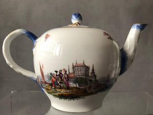 Théière Scène Kauffahrtei En Porcelaine De Meissen 1740 