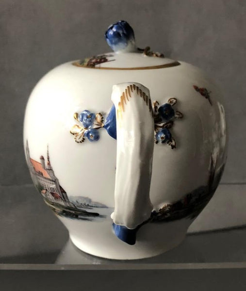 Théière Scène Kauffahrtei En Porcelaine De Meissen 1740 