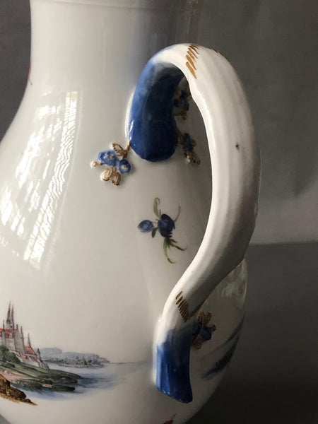 Meissen Porcelain Kauffahrtei Scene Coffee Pot (Dot Period 1756-1773)
