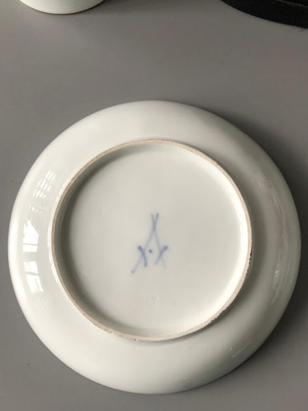 Meissen Porzellan Kauffahrtei Szene Kaffeetasse und Untertasse (Dot Period 1756-1773) #2 