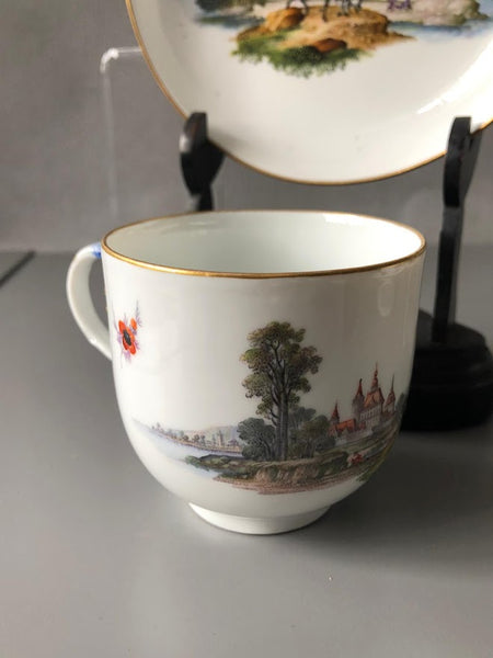 Meissen Porzellan Kauffahrtei Szene Kaffeetasse und Untertasse (Dot Period 1756-1773) #2 