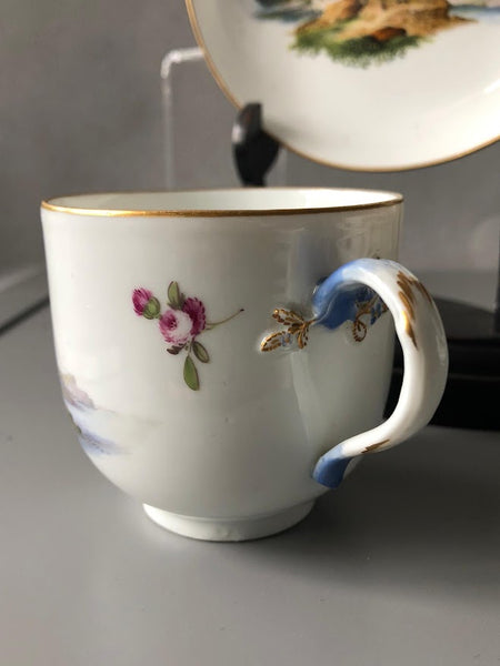 Meissen Porzellan Kauffahrtei Szene Kaffeetasse und Untertasse (Dot Period 1756-1773) #2 