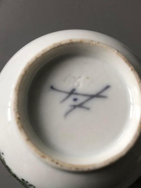 Meissen Porcelain Kauffahrtei Scene Coffee Cup & Saucer (Dot Period 1756-1773 )#3