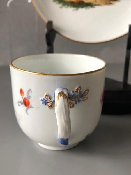 Meissen Porcelain Kauffahrtei Scene Coffee Cup & Saucer (Dot Period 1756-1773 )#3