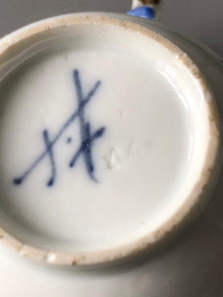 Meissen Porzellan Kauffahrtei Szene Kaffeetasse und Untertasse (Dot Period 1756-1773)#4 