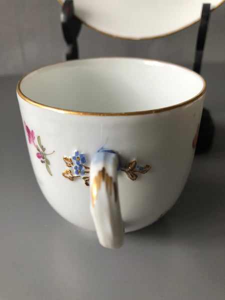 Meissen Porcelain Kauffahrtei Scene Coffee Cup & Saucer (Dot Period 1756-1773)#4