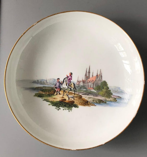 Tasse à café et soucoupe en porcelaine de Meissen Kauffahrtei Scene (période Dot 1756-1773) #5 