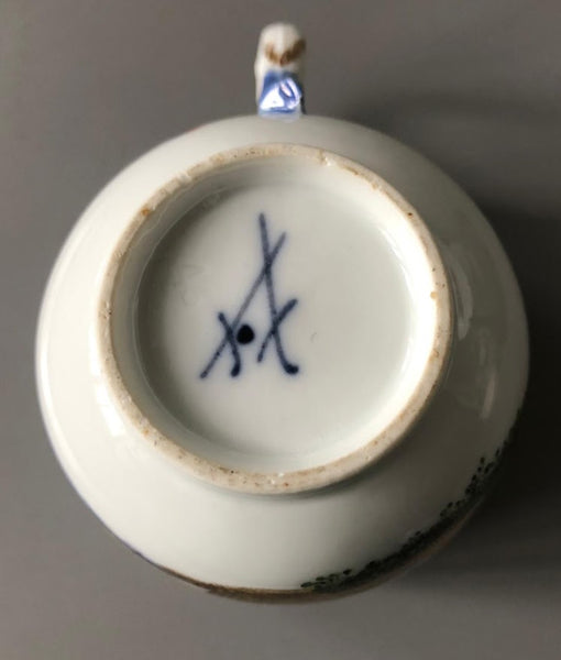 Meissen Porzellan Kauffahrtei Szene Kaffeetasse und Untertasse (Dot Period 1756-1773) #5 