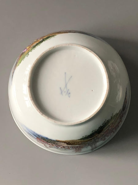 Meissen Porcelain Kauffahrtei Scene Slop Bowl ( Dot Period 1756-1773)