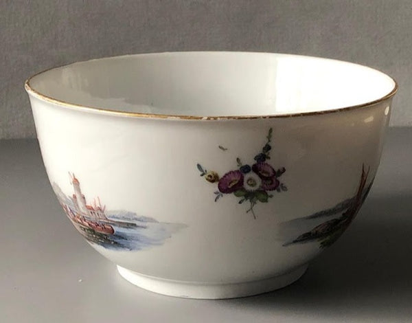 Meissen Porcelain Kauffahrtei Scene Slop Bowl ( Dot Period 1756-1773)