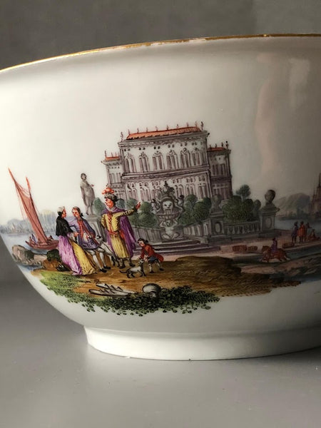 Meissen Porcelain Kauffahrtei Scene Slop Bowl ( Dot Period 1756-1773)