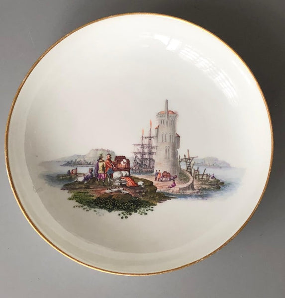 Tasse à thé et soucoupe en porcelaine de Meissen Kauffahrtei (période Dot 1756-1773) #1 