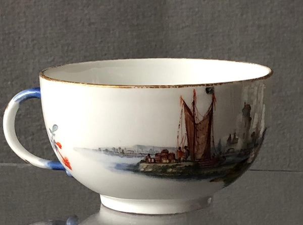 Tasse à thé et soucoupe en porcelaine de Meissen Kauffahrtei (période Dot 1756-1773) #1 