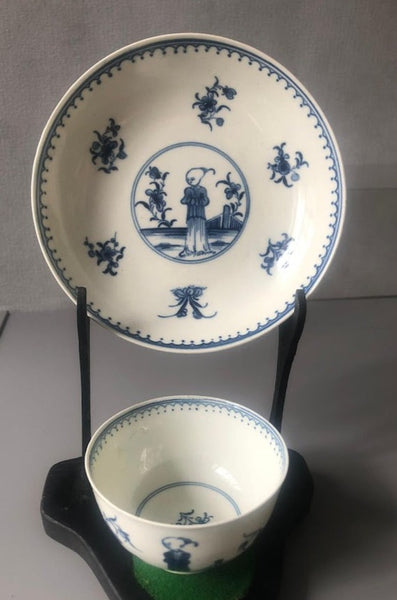 Worcester Porcelain Waiting Chinaman Tea Bowl and Saucer. 1760.