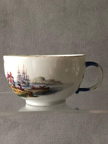 Meissen Porzellan Kauffahrtei Szene Teetasse &amp; Untertasse (Dot Period 1756-1773) #6 