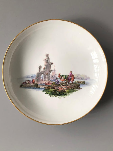 Tasse à thé et soucoupe en porcelaine de Meissen Kauffahrtei Scene (période Dot 1756-1773) #6 