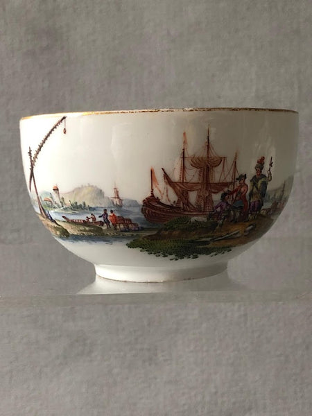 Meissen Porzellan Kauffahrtei Szene Teetasse &amp; Untertasse (Dot Period 1756-1773) #9