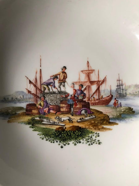 Meissen Porcelain Kauffahrtei Scene Tea Cup & Saucer  (Dot Period 1756-1773) #9