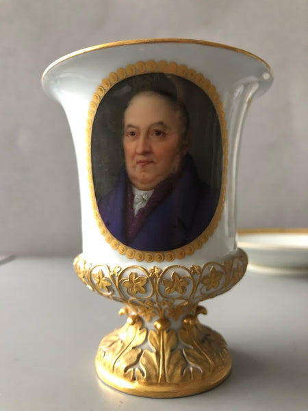 Tasse Et Soucoupe Portrait En Porcelaine De Meissen 19ème