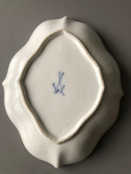 Plateau à cuillères en porcelaine de Meissen Kauffahrtei (période Dot 1756-1773) 