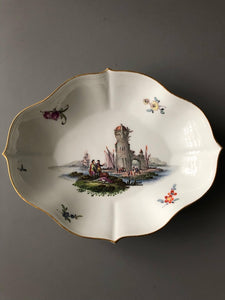 Meissen Porcelain Kauffahrtei Scene Spoon Tray ( Dot Period 1756-1773)