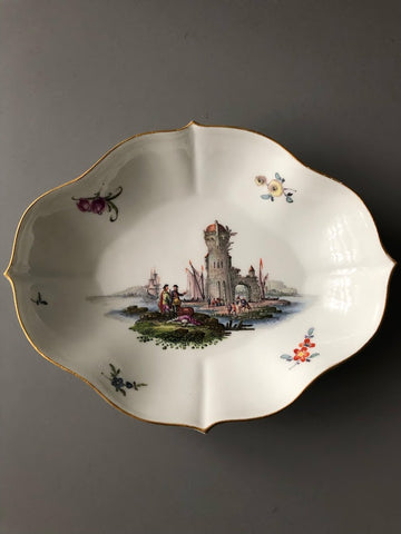 Plateau à cuillères en porcelaine de Meissen Kauffahrtei (période Dot 1756-1773) 