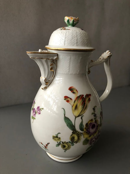 Meissen Porcelain Floral Coffee Pot 1740-1750