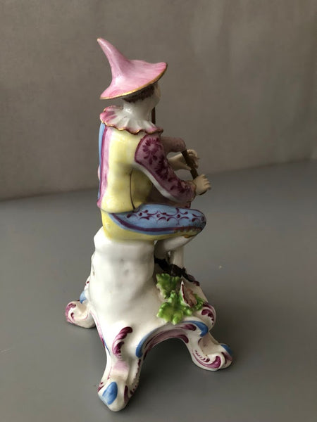 Bow Porcelain Harlequin, Playing Bagpipes 1765