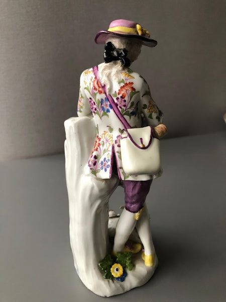 Meissen Porcelain Figure of a Shepherd Flautist, J. J. Kaendler, 1745