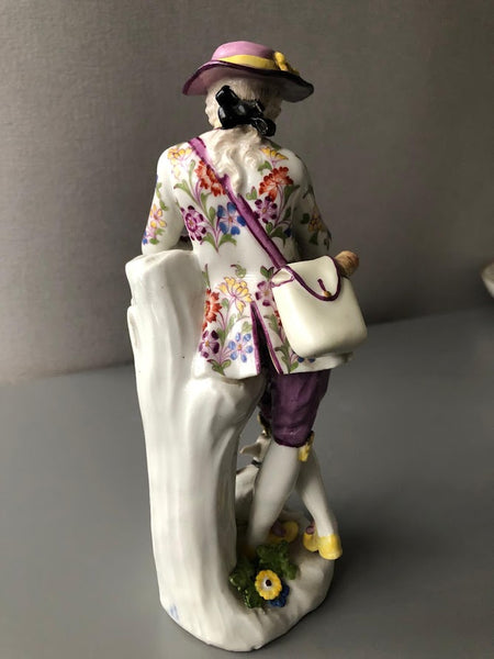 Meissen Porcelain Figure of a Shepherd Flautist, J. J. Kaendler, 1745