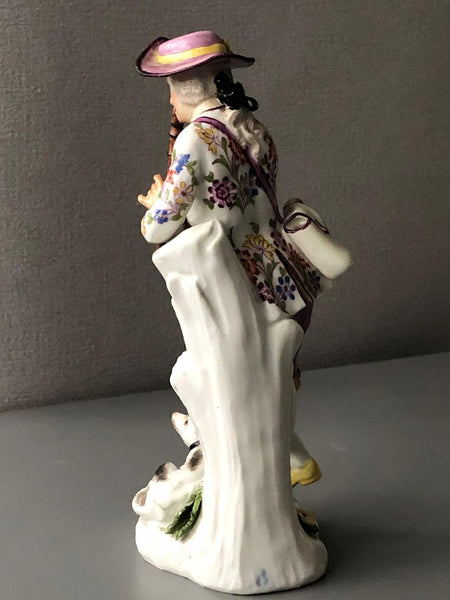 Meissen Porcelain Figure of a Shepherd Flautist, J. J. Kaendler, 1745