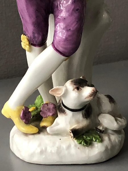 Meissen Porcelain Figure of a Shepherd Flautist, J. J. Kaendler, 1745